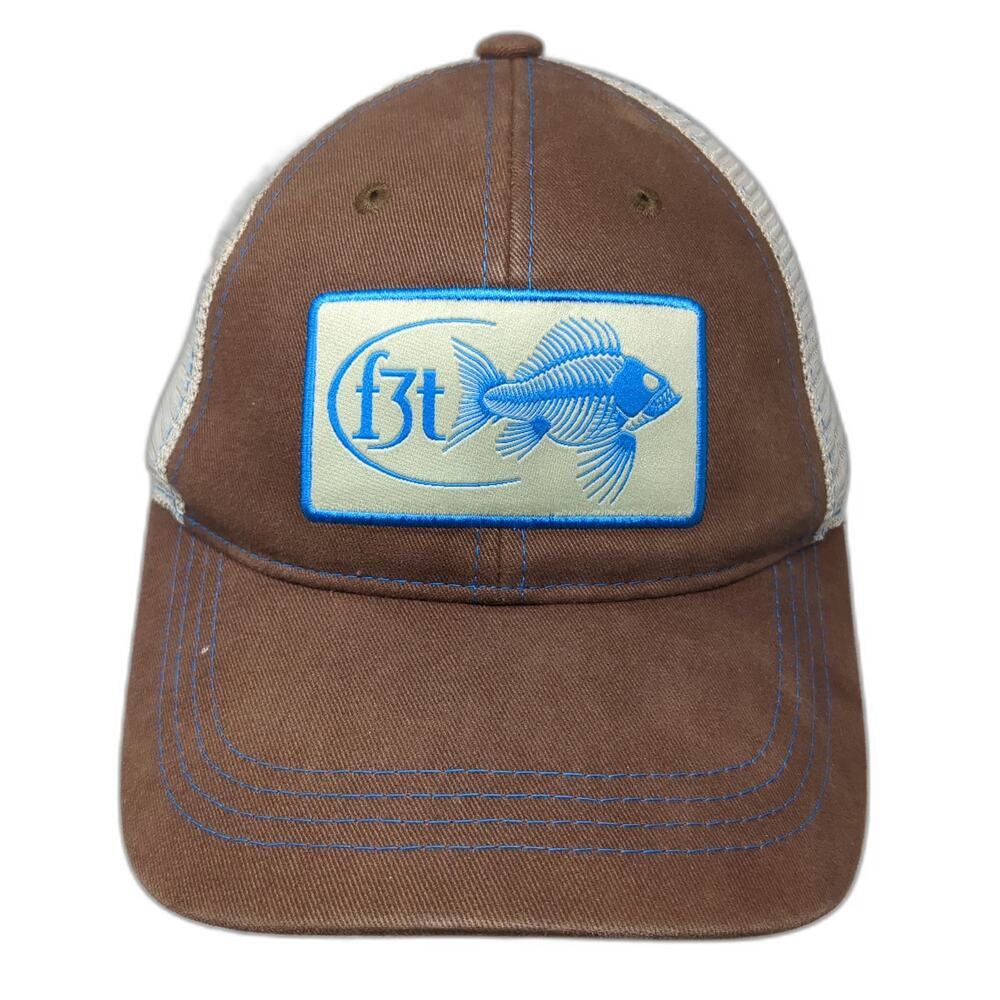Costa Baseball Cap Brown OSFM Mesh Strapback Fish Skeleton f3t Fly Fishing Hat